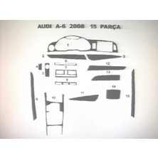 Audi A6 2008-2013 15 Parça Torpido Kaplama ( Renk - Beyaz )