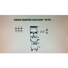 Dacıa Duster 2012-2017 16 Parça Torpido Kaplama ( Renk - Kuş Gözü Maun )