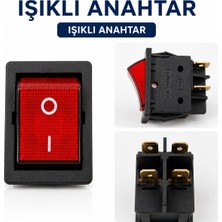 Universal Geniş Işıklı Kırmızıon Off Açma Kapama Anahtarı Butonu