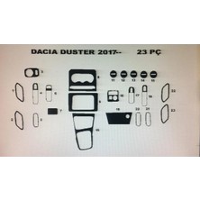 Dacıa Duster 2017-- 23 Parça Torpido Kaplama ( Renk - Sedef Ceviz )