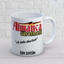 Ajans 313 AJANS313 Isme Özel Almanca Öğretmeni Kupa Bardak - "ich Liebe Deutsch" Tasarımlı Hediyelik Kupa