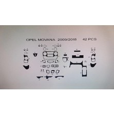 Opel Movano 2009-2018 42 Parça Torpido Kaplama ( Renk - Piano Black )