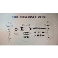 Fıat Egea 2014> 29 Parça Torpido Kaplama ( Renk - Kuş Gözü Maun )