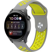 Samsung Uryport Watch 22MM Spor Delikli Kordon - Gri-Yeşil
