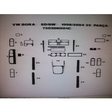 Wv Bora 1998-2004 25 Parça Torpido Kaplama ( Renk - Piano Black )