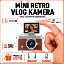 Solvis Mini Dijital Kamera Retro Tasarım Hd Video Selfie Çekim 180° Döndürülebilir Ekran Taşınabilir Kamera