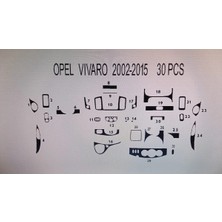 Opel Vıvaro 2002-2015 30 Parça Torpido Kaplama ( Renk - Sedef Ceviz )