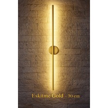 Modern Pilli Aplik Tak Çalıştır Kablosuz Ledli Aplik Eskitme Gold Pil Dahildir 70CM