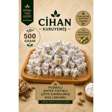 Cihan Kuruyemiş 500GR. Pudralı Antep Fıstıklı Çifte Kavrulmuş Lokum