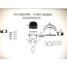 Fıat Doblo 2001-2009 25 Parça Torpido Kaplama ( Renk - Kuş Gözü Maun )