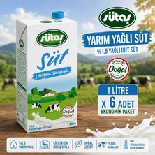 Sütaş %1.5 Yarım Yağlı Süt 1lt x 6 Adet