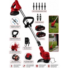 Dragro 21V Kömürsüz Motor Çift Akü Uzatmalı Kollu Çalı Ot Biçme Şarjlı Tırpan 2 Akülü