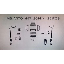 Mercedes Vito 111-270-122 2014> 25 Parça Torpido Kaplama ( Renk - Piano Black )