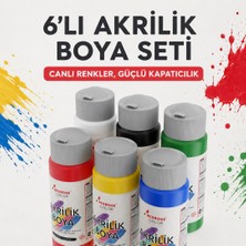 6'lı Akrilik Boya Seti / Çocuklar Için Boyama Seti