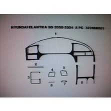Hyundaı Elantra 2000-2004 8 Parça Torpido Kaplama ( Renk - Sedef Ceviz )