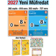 Tonguç Akademi 8. Sınıf 2027 0'dan 8'e Konu Anlatımlı Soru Bankası Seti 1. 2. Dönem Akıl Notları