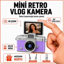 Solvis Mini Dijital Kamera Retro Tasarım Hd Video Selfie Çekim 180° Döndürülebilir Ekran Taşınabilir Kamera