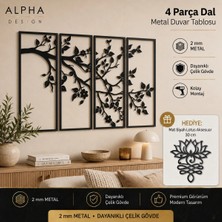 Alpha Metal Design Alpha Metal Desıgn 4’lü Hayat Ağacı Metal Duvar Tablosu – AMD6450