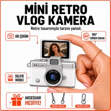 Solvis Mini Dijital Kamera Retro Tasarım Hd Video Selfie Çekim 180° Döndürülebilir Ekran Taşınabilir Kamera