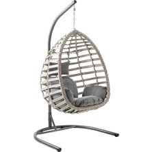 Gümbet Tekli Rattan Bahçe Balkon Salıncağı Cappuccino