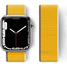 Uryport Apple Watch 42MM Hasırlı Cırtcırtlı Kordon - Sarı