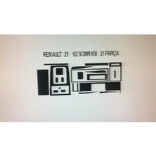 Renault 21 1995> 21 Parça Torpido Kaplama ( Renk - Beyaz )