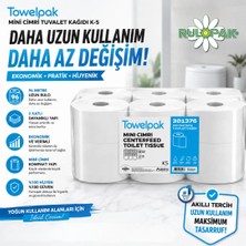 Rulopak Towelpak Mini Cimri Tuvalet Kağıdı K-5 2 Katlı 96 Metre 12 Rulo Ekonomik Profesyonel Kullanım