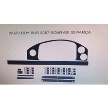 Isuzu Roy Bus 2007 Sonrası 32 Parça Torpido Kaplama ( Renk - Piano Black )