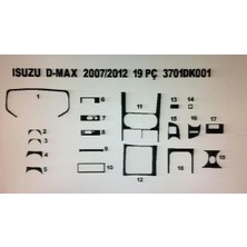 Isuzu D-Max 2007-2012 19 Parça Torpido Kaplama ( Renk - Piano Black )