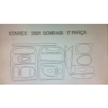 Hyundaı Starex 2000> 16 Parça Torpido Kaplama ( Renk - Sedef Ceviz )