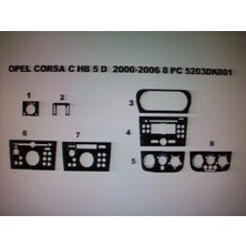 Opel Corsa C 2000-2003 6 Parça Torpido Kaplama ( Renk - Sedef Ceviz )