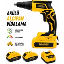 Dragro 21V 3.0AH Profesyonel Çift Akülü Şarjlı Alçıpan Vidalama