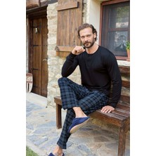 Aydoğan Erkek Civan Patlı Modal Lacivert Pijama Takım 3482