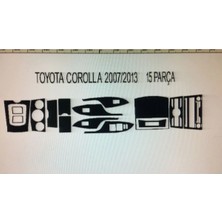 Toyota Corolla 2007-2013 15 Parça Torpido Kaplama ( Renk - Sedef Ceviz )