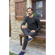 Aydoğan Erkek Civan Patlı Modal Antrasit Pijama Takım 3480