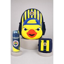Lisanslı Fenerbahçe Yellow Collection 3D Baskılı Küçük Boy Anaokul Çantası,Beslenme Kabı ve 500 Ml Matara Seti