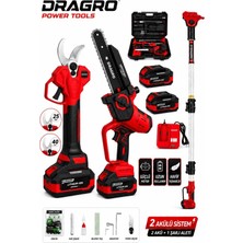 Dragro 21V Çift Akülü Bl Motor Çelik Şanzıman Dal Budama Makası 50MM & Testeresi Pa La 20CM