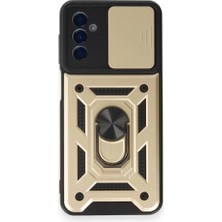 Marsilyan™- Samsung Galaxy M14 5g Kılıf Pars Lens Yüzüklü Silikon - Gold