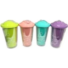 Zenviaa Pastel Renk Pipetli Bardak Matara 450 ml ZENVIAA365423