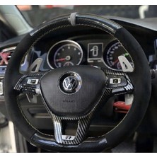 Stilix Garage Golf 7 Jetta Passat Tiguan Polo F1 Araca Özel Dikmeli Direksiyon Kılıfı 5d Kristal Alcantra Yüzüklü