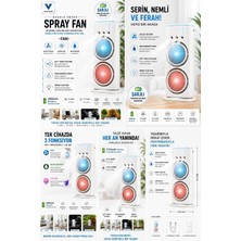 Zenviaa Çift Başlıklı Sprey Fan Nemlendirici ve Renkli LED Işıklı Beyaz ZNV2412