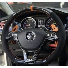 Stilix Garage Golf 7 Jetta Passat Tiguan Polo F1 Araca Özel Dikmeli Direksiyon Kılıfı 5d Kristal Alcantra Yüzüklü