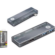 İetop Ietop TUH353 Type-C 3.1 Gen1 Combo Hub Pd HDMI 4K 5 Port 5 Gbps Alüminyum Gri