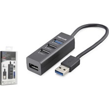 Rexus U3201 USB 3.2 Gen1 Hub 4 Port 5 Gbps Siyah