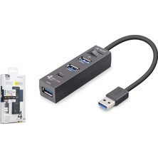 İetop Ietop U329A USB 3.1 Gen1 Anahtarlı Hub 4 Port 5 Gbps Siyah