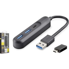 İetop Ietop U35G05 USB Type-C 3.2 Gen1 Hub 3 Port 5 Gbps Siyah