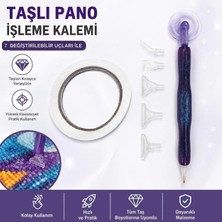 İğne İzi Ruletli Taş Işleme Kalemi Seti 7 Farklı Değiştirilebilir Uçlu Taş Işleme Kalemi+Mum Hediyeli Diamond Painting Düzeltme Kalemi Değiştirilebilir Uçlu