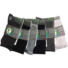 Dündar Unisex Diyabetik Bambu Dikişsiz Sıkmayan Çorap 6"lı-Siyah-40-44