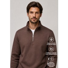 Redline Runi Basic Regular Fit Pamuklu Kışlık Sweatshirt Kahve