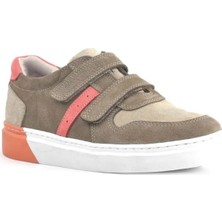 Ortopedikal Rakerplus 3751-KMT Kum % 100 Hakiki Deri Cırtlı Erkek Çocuk Sneaker Günlük